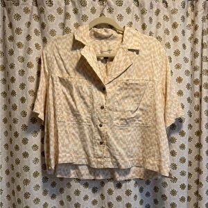 Universal Thread Beige Checkered Button-Up Shirt